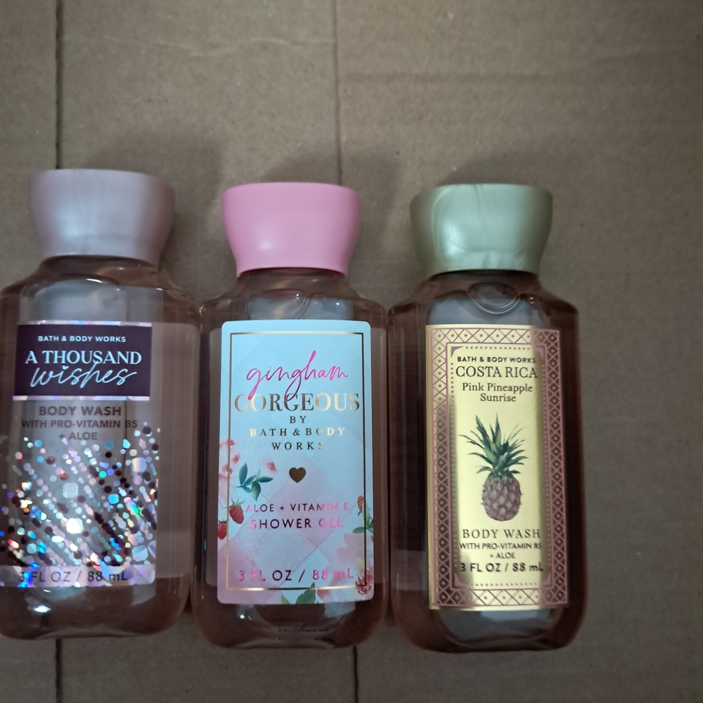 Bath & Body Works Body Wash Trio - Pink, Green, Purple